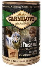 CARNILOVE WILD WET DUCK & PHEASANT FOR ADULT DOGS - kaczka i bażant - Mokra karma dla dorosłych psów, 400g