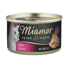 MIAMOR Feine Filets kurczak z ryżem w galaretce - mokra karma dla kota, puszka 100g