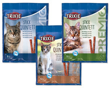 TRIXIE PREMIO Stick Quintett - Kabanosy odkłaczające dla kota, 4 x 5g