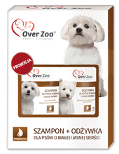 OVER ZOO - Zestaw dla psów o sierści białej i jasnej - Szampon 250ml + Odżywka 240ml