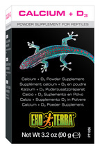 EXO TERRA - Calcium + D3 / Calcium + D3 Powder Supplement - Wapno w proszku z dodatkiem witaminy D3, 90g