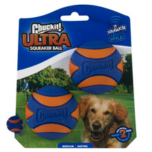 CHUCKIT! - ULTRA SQUEAKER BALL - Super wytrzymała piłka do aportowania - zabawka dla psa, dwupak