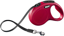 FLEXI NEW CLASSIC - Smycz automatyczna, taśma, czerwona