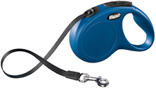 FLEXI NEW CLASSIC - Smycz automatyczna, taśma, niebieska