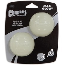 CHUCKIT! Max Glow Ball dwupak M - świecąca piłka do aportowania dla średnich psów