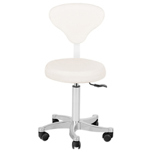 Activeshop - taboret groomerski, model Azzurro 057, z oparciem, biały