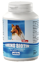 MIKITA Amino Biotin - biotyna, witaminy i aminokwasy egzogenne, 150 tabletek