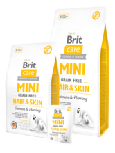 BRIT CARE Mini Grain Free Hair & Skin - karma dla dorosłych psów ras miniaturowych