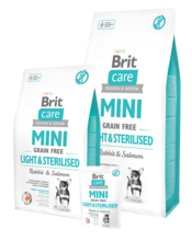 BRIT CARE Mini Grain Free Light & Sterilised - karma dla dorosłych psów ras miniaturowych