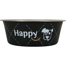 ZOLUX Happy - stalowa miska w plastikowej powłoce, kolor czarny
