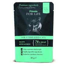 FITMIN For Life Cat Pouch Sterilized Salmon mokra karma saszetka dla kota 85g