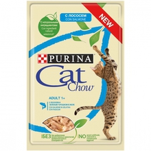 PURINA Cat Chow mokra karma z łososiem i zieloną fasolą dla kota, saszetka 85g