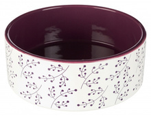 TRIXIE Ceramiczna miska dla psa w kolorze biało-purpurowym