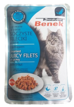 BENEK Filety w sosie z pstrągiem - mokra karma dla kotów 85g