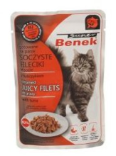 BENEK Filety w sosie z tuńczykiem - mokra karma dla kotów 85g