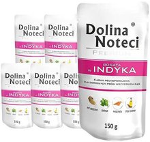 DOLINA Noteci Premium Bogata w indyka PAKIET 10 x 150g, mokra karma dla psa