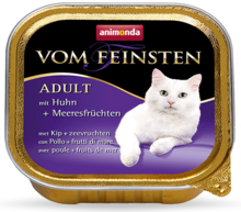 ANIMONDA Vom Feinsten Adult Kurczak + owoce morza - Pełnowartościowy posiłek dla dorosłych kotów, 100g