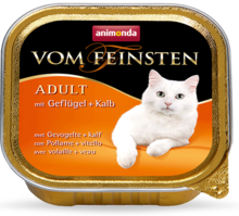 ANIMONDA Vom Feinsten Adult Drób + cielęcina - Pełnowartościowy posiłek dla dorosłych kotów, 100g