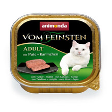 ANIMONDA Vom Feinsten Adult Indyk + Królik - Pełnowartościowy posiłek dla dorosłych kotów, 100g