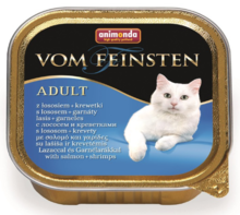ANIMONDA Vom Feinsten Adult Łosoś + Krewetki - Pełnowartościowy posiłek dla dorosłych kotów, 100g