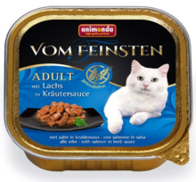 ANIMONDA Vom Feinsten Adult NoGrain Łosoś w sosie ziołowym - Pełnowartościowy posiłek dla dorosłych kotów, 100g