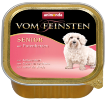ANIMONDA Vom Feinsten Senior Serca indycze - mokra karma dla starszych psów, szalka 150g