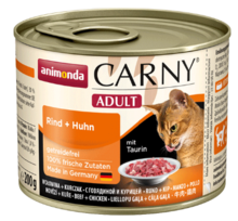 ANIMONDA Carny Adult Wołowina + Kurczak - pełnowartościowa karma dla dorosłych kotów, puszka 200 i 400g