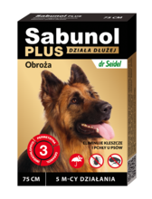 SABUNOL PLUS Obroża przeciw kleszczom i pchłom dla psa, 75cm