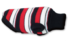 AMIPLAY Sweter Glasgow - ubranko dla psa w czerwone, białe i czarne paski