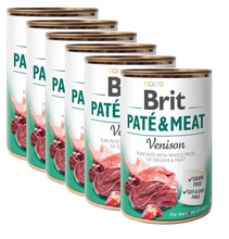 BRIT Pate&Meat Venison 6x400g PAKIET! mokra karma z dziczyzną dla psa