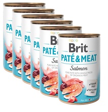 BRIT Pate&Meat Salmon 6x400g PAKIET! mokra karma z łososiem dla psa