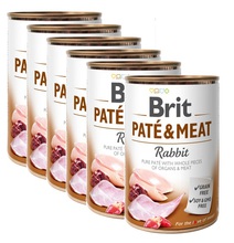 BRIT Pate&Meat Rabbit 6x400g PAKIET! mokra karma z królikiem dla psa