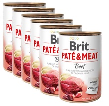 BRIT Pate&Meat Beef 6x400g PAKIET! mokra karma z wołowiną dla psa