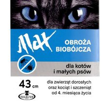 SELECTA MaxBIOCIDE - obroża biobójcza dla kotów i małych psów, niebieska, 43 cm