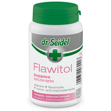 DR SEIDEL Flawitol - preparat witaminowo-mineralny flawonoidami z winogron dla szczeniąt (120 tabl.)