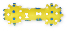 PET NOVA Hantel żółty - zabawka winylowa dla psa, 12 cm