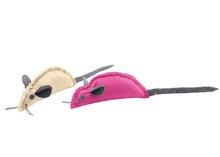 HUNTER Zabawka "by Laura" dla kota - mysz długa, kolor kremowy, różowy