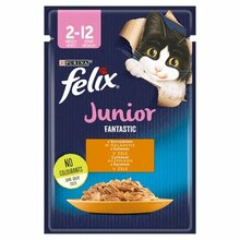 Felix Fantastic JUNIOR - saszetka dla kociąt z kurczakiem w galaretce, 85g