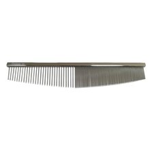 TRIM - grzebień metalowy, półksiężyc nr 15, pół na pół (fine/extra fine), długość 15.5 cm