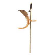 RECOFUN Mouse Stick - Wędka dla kota z myszą i piórkami