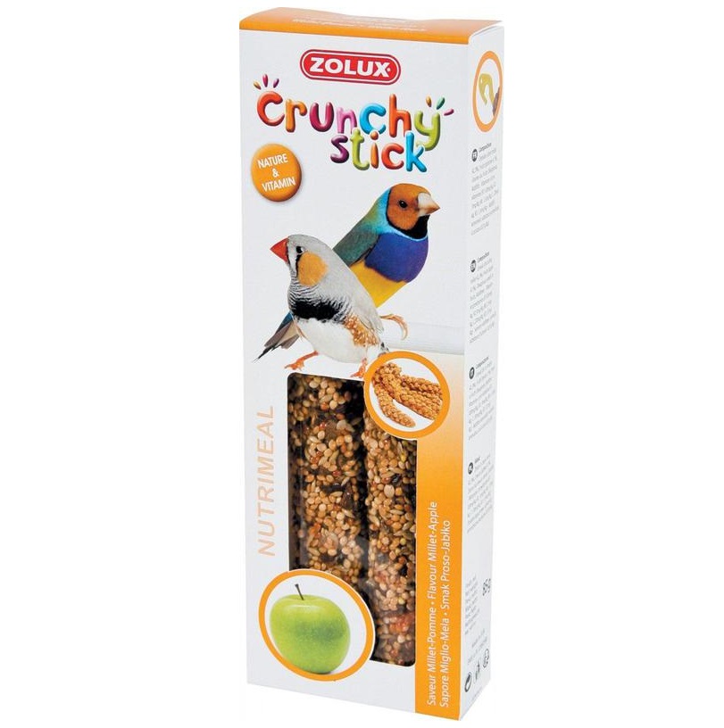 ZOLUX Crunchy Stick ptaki egzotyczne proso/jabłko - kolby dla ptaków egzotycznych 85 g