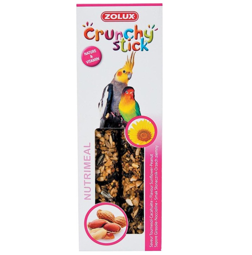 ZOLUX Crunchy Stick duże papugi słonecznik/orzech ziemny - kolby dla dużych papug 115 g