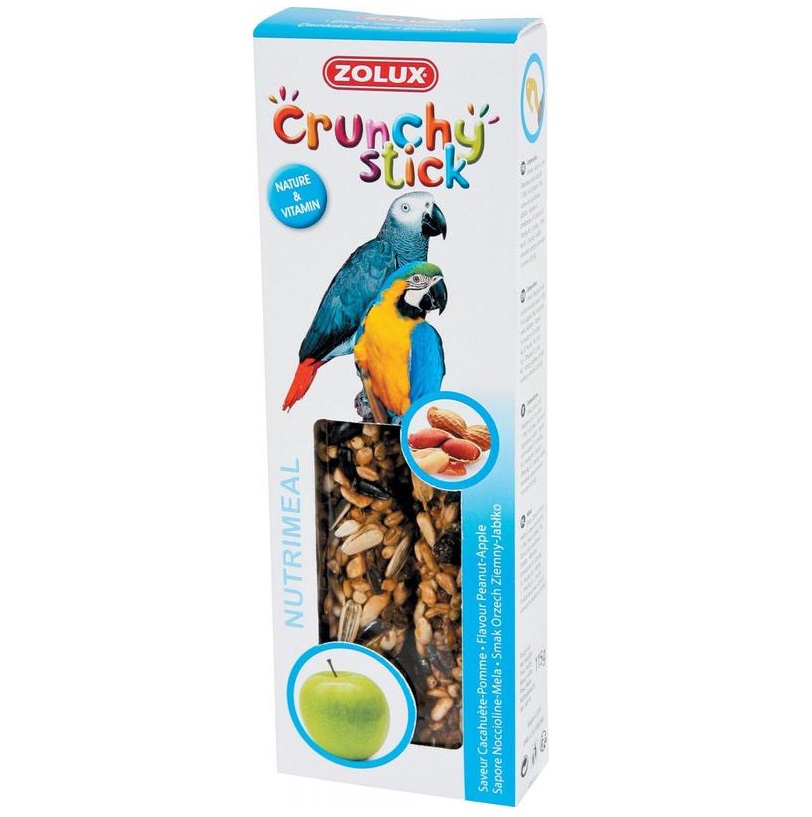 ZOLUX Crunchy Stick papuga orzech ziemny/jabłko - kolby dla papug 115 g