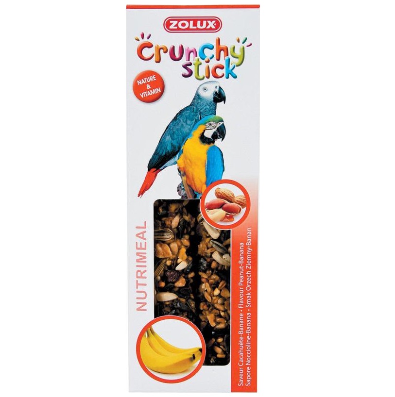 ZOLUX Crunchy Stick papuga orzech ziemny/banan - kolby dla papug 115 g