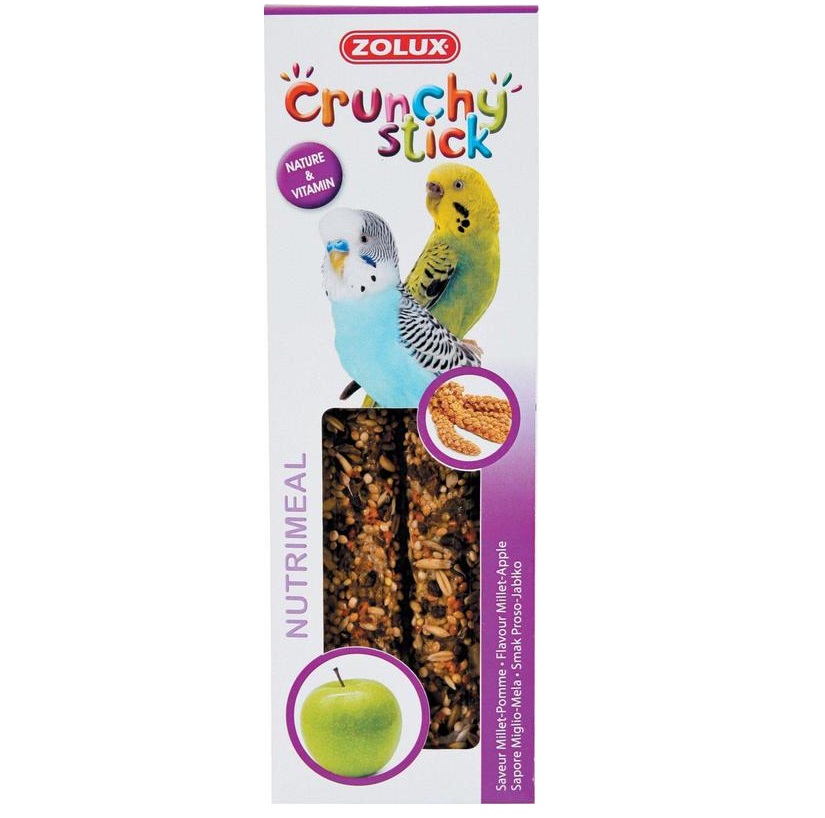 ZOLUX Crunchy Stick papuga mała proso/jabłko - kolby dla papug 85 g