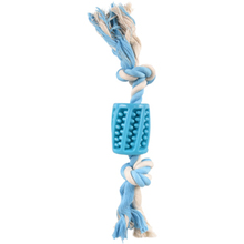 FLAMINGO Lindo TPR niebieska rurka ze sznurem, zabawka dla psa, 30cm