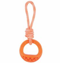 ZOLUX Zabawka TPR SAMBA okrągła ze sznurem w kolorze pomarańczowym