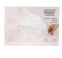 Show Tech Plastic Wraps - foliowe papiloty, 15 cm x 30 cm, 100 sztuk, kolor biały