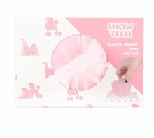Show Tech Plastic Wraps - foliowe papiloty, 15 cm x 30 cm, 100 sztuk, kolor różowy