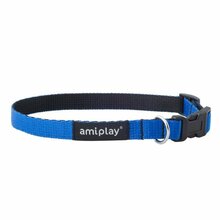 Amiplay - obroża regulowana, seria Twist, kolor niebieski